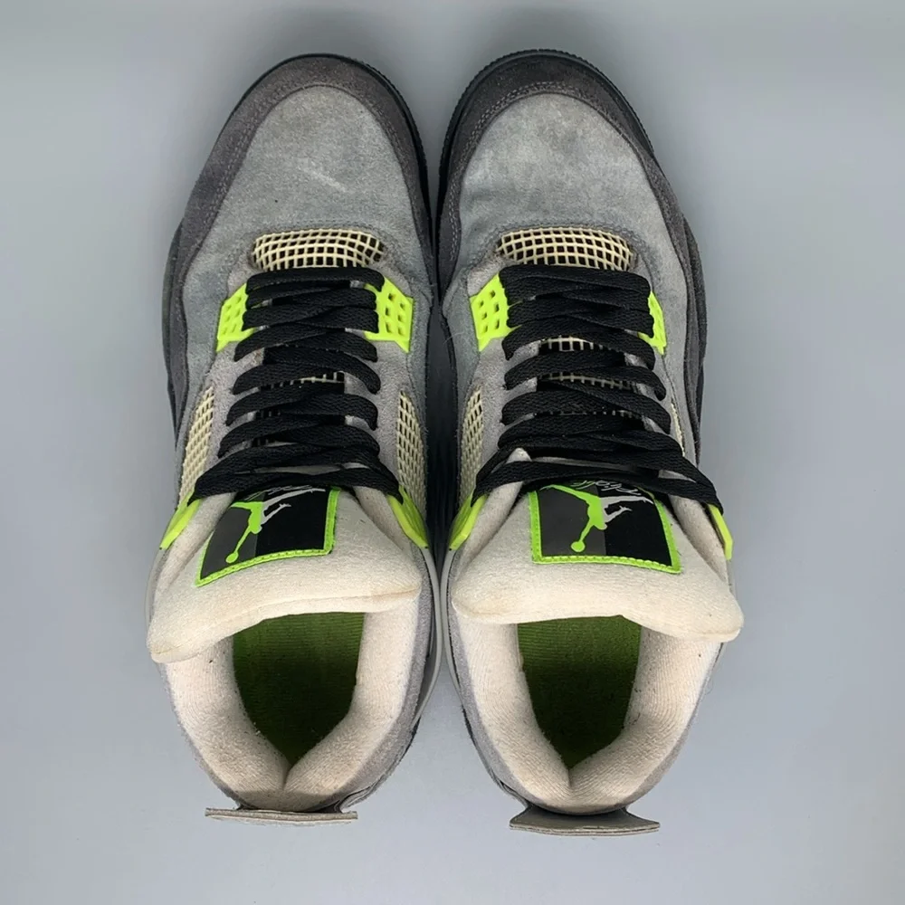 Jordan 4 Retro SE Neon Gray Basketball Shoes CT5342-007 Men's Sz‎ 12.5